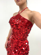 Load image into Gallery viewer, Sequin halter neck dress
