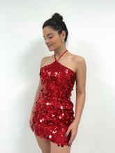 Load image into Gallery viewer, Sequin halter neck dress
