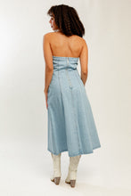 Load image into Gallery viewer, Baby blue Denim Midi Dress
