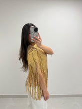 Load image into Gallery viewer, Gold Sequin Poncho Top
