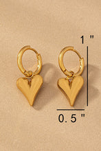 Load image into Gallery viewer, Heart drop huggie earrings
