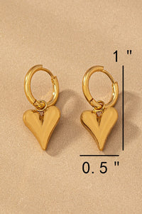 Heart drop huggie earrings