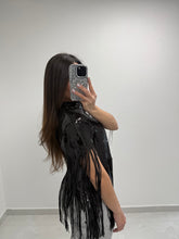Load image into Gallery viewer, Black Sequin Poncho Top
