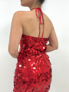 Sequin halter neck dress