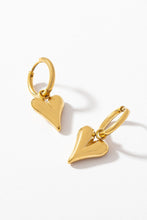 Load image into Gallery viewer, Heart drop huggie earrings
