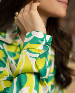 Green Floral Top