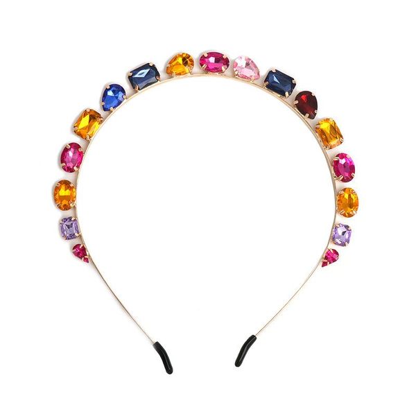 Multi-colored crystals hoop Headband