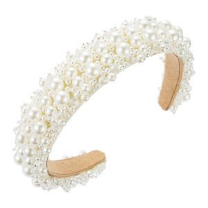 Wide pearl headband