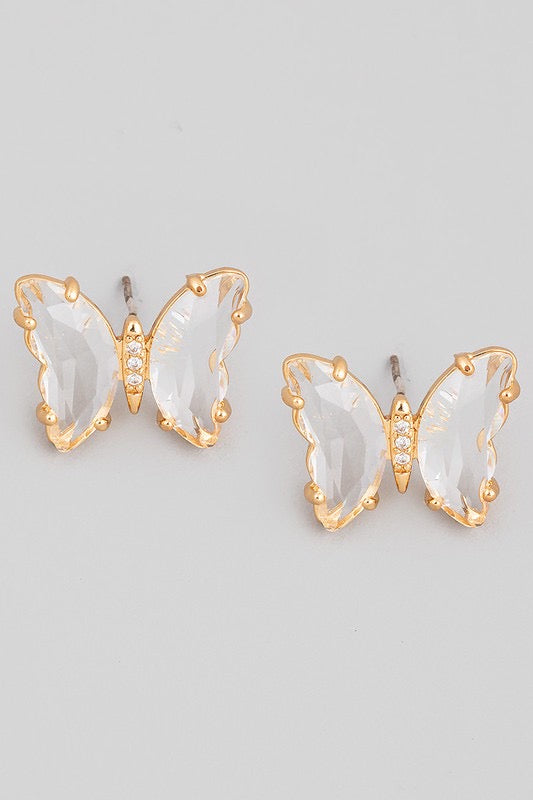 Crystal Butterfly Stud Earring