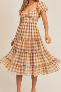 Gingham Midi Dress