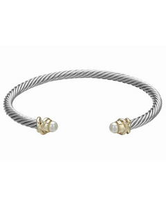 Two tone pearl Bangle