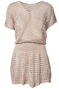 Mesh Short Sleeve Cover Up