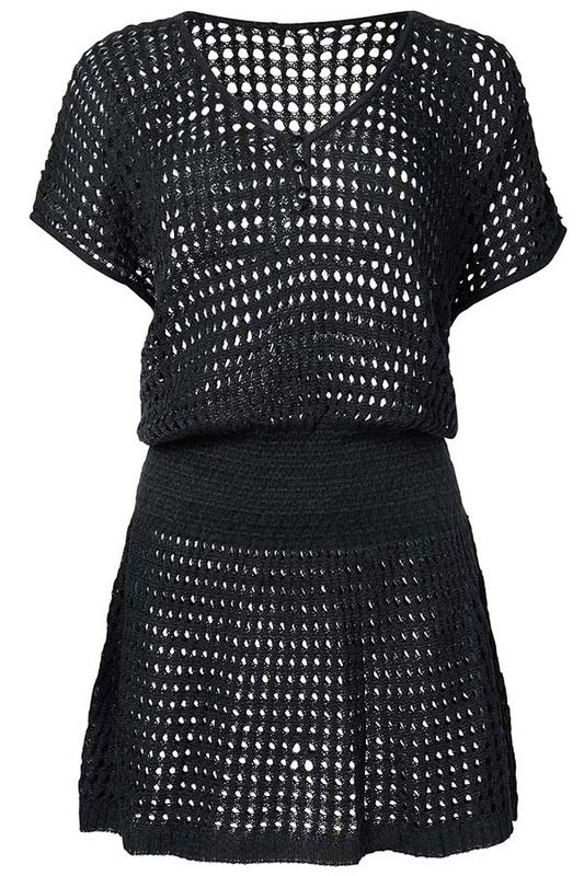 Mesh Short Sleeve Cover Up