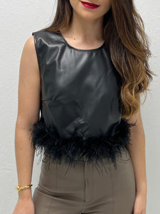 Faux Leather Top