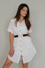 Load image into Gallery viewer, White Short Sleeve Shirt Dress
