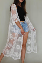 Load image into Gallery viewer, White Crochet Cover Up
