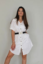 Load image into Gallery viewer, White Short Sleeve Shirt Dress
